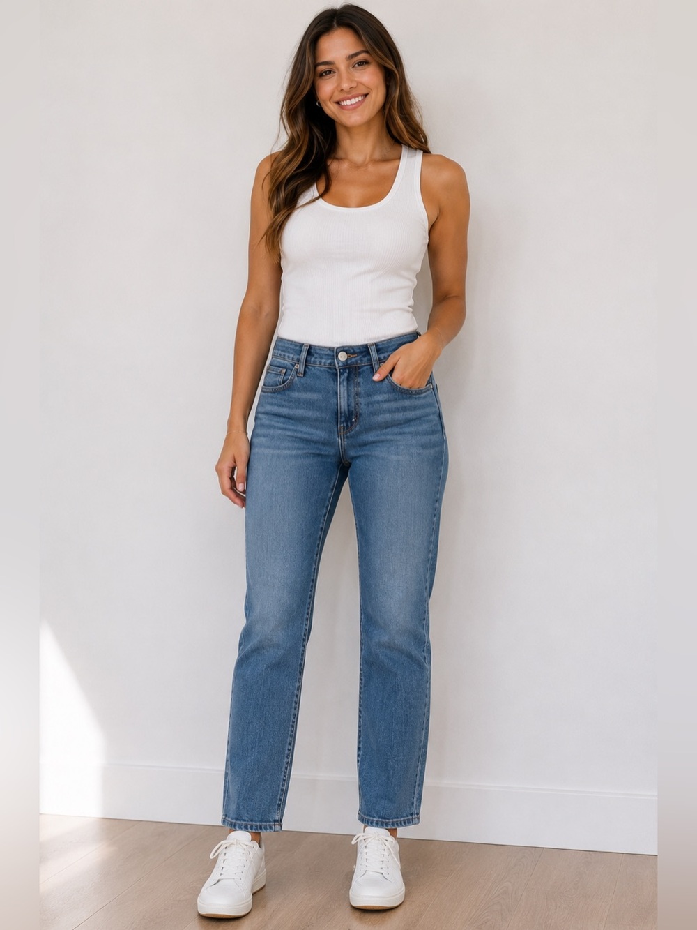 LOFT Curvy Skinny Jeans Medium Wash Blue Denim Size 28 /6 #51